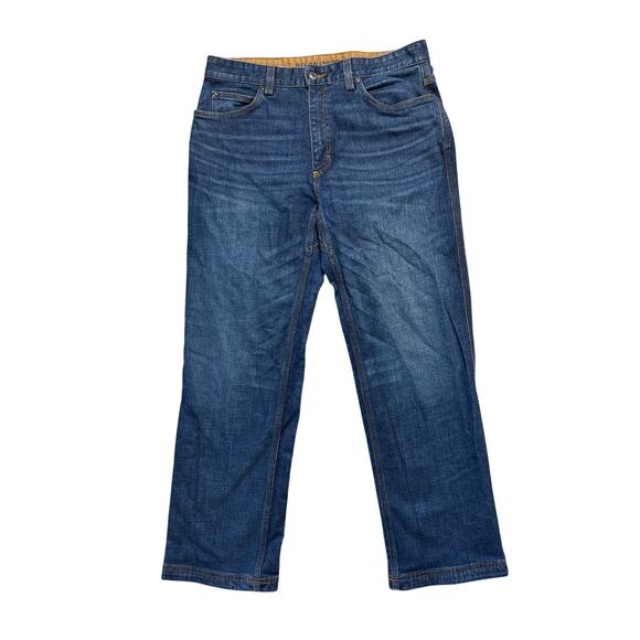 Duluth Flex Ballroom Men's Blue Jeans/Pants; 35 X30; Denim Relaxed Fit, Straight - Picture 1 of 11